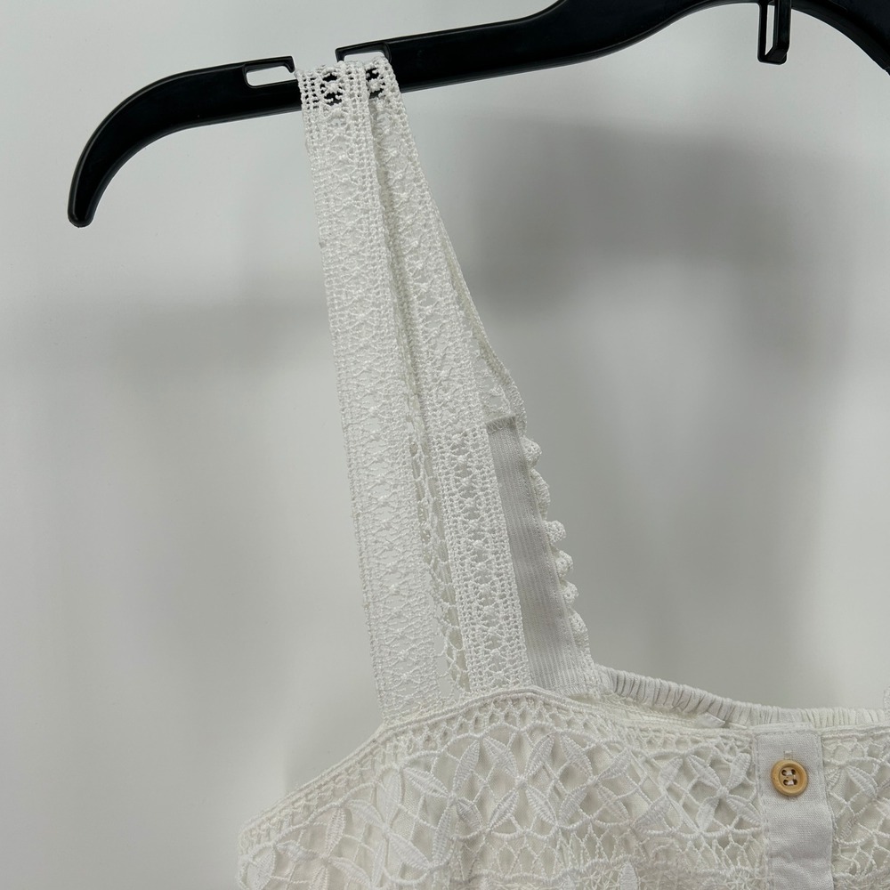 Goa Beachwear by Japna White Lace Crochet Crop Top XL NWT Boho Festival Coastal - Picture 2 of 12